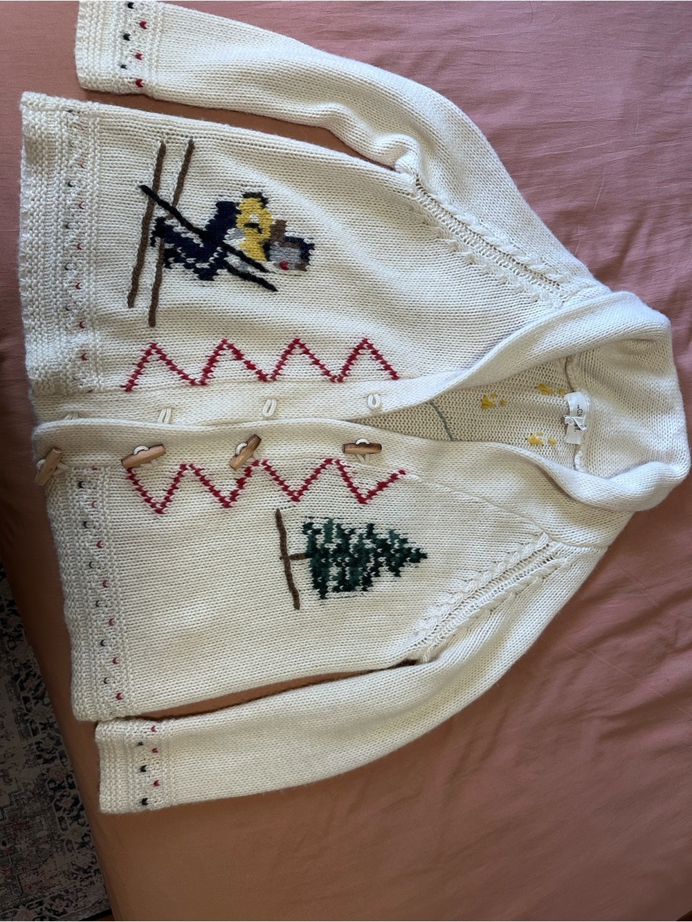 THE GREAT. Holiday Lodge Sweater Ski Motif with Toggle Closures - Picture 5 of 8